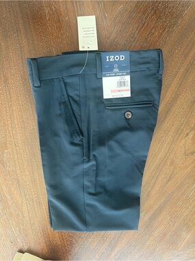 IZOD Boys Flat Front Dress Pants - Navy